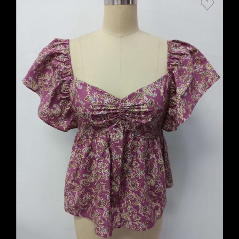 Paisley Butterfly sleeve top